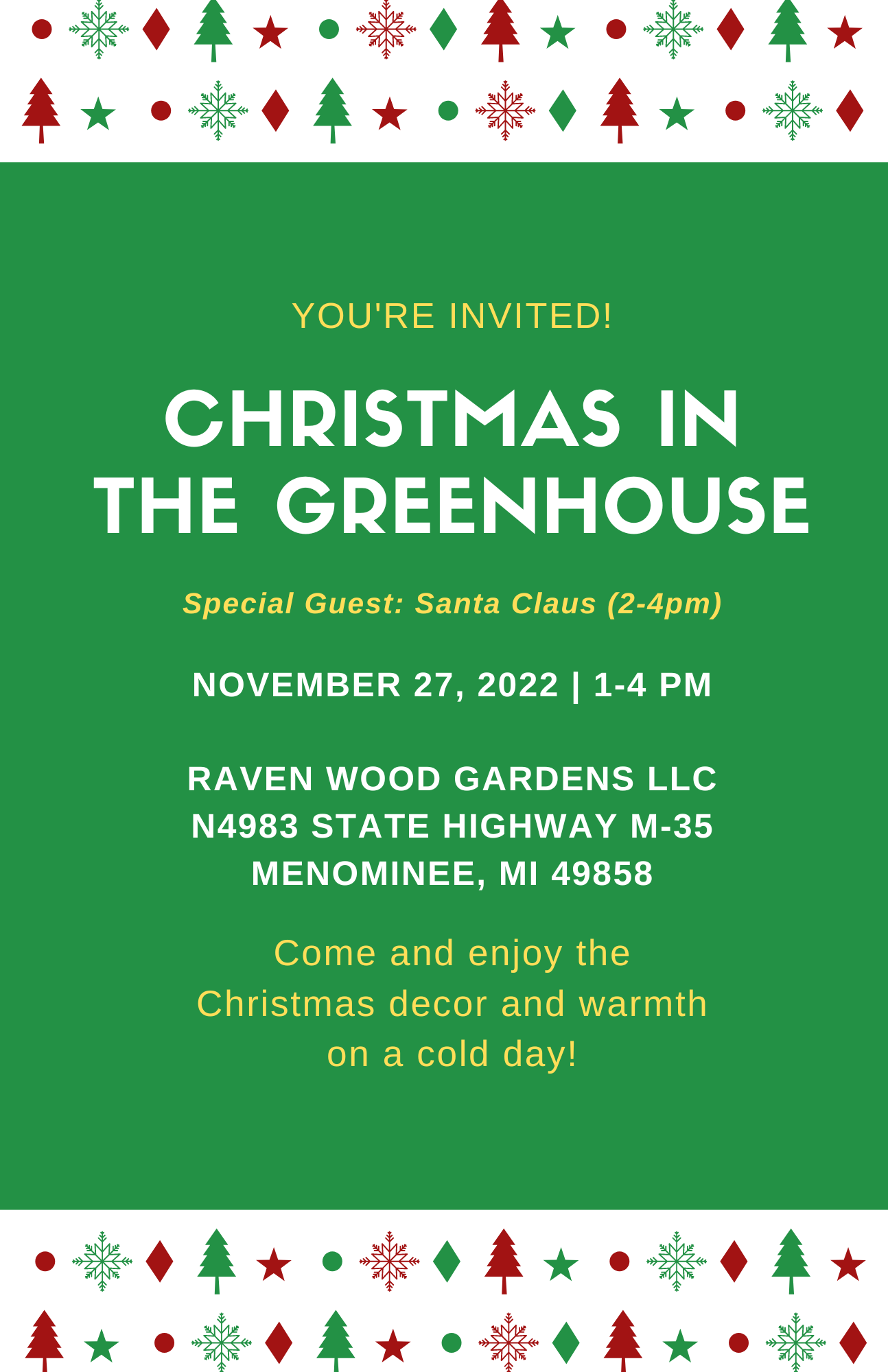 2nd Annual Christmas in the Greenhouse Nov 27 2022