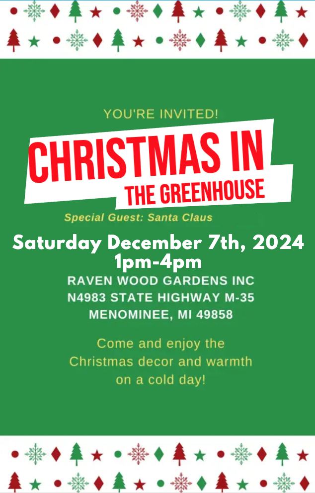 4th Annual Christmas in the Greenhouse Dec 7th, 2024